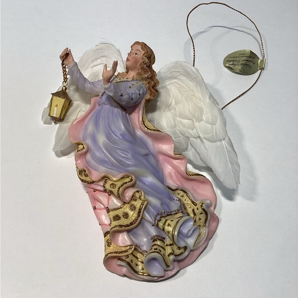 Bradford Editions Celestial Angles Ornaments set Of 5 With Real Leather Wings. - Picture 7 of 10